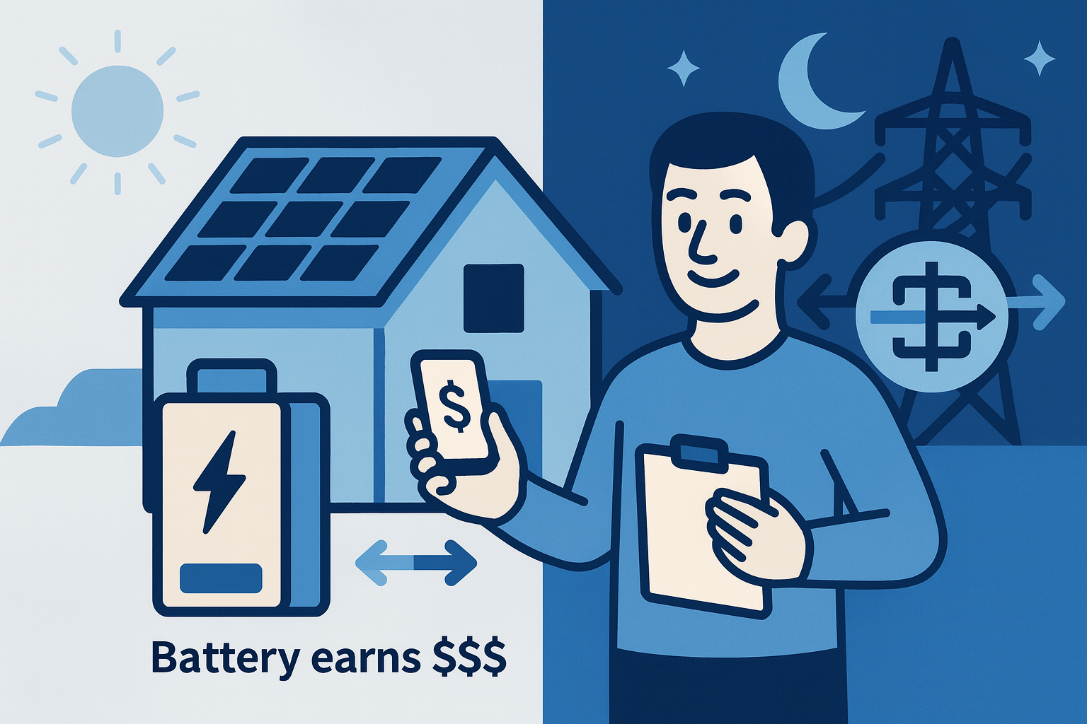 Grid Flexer solar pattern - battery storage with VPP participation